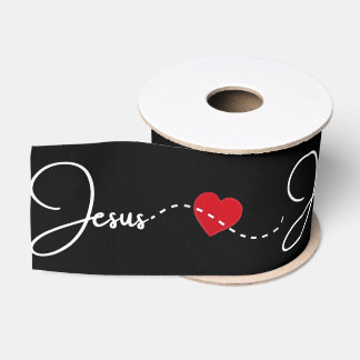 Jesus-Band im Schriftzug und Herz Ripsband