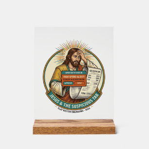 Jesus Bankkarte blockiert Verdächtige Bar Tab Betr Acrylschild