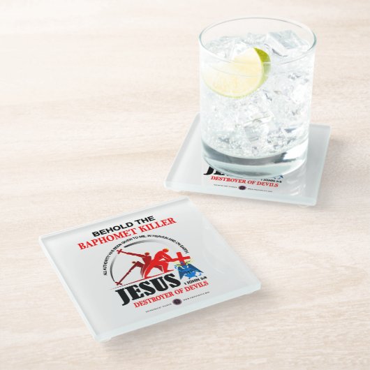 JESUS: Baphomet-Killer Glasuntersetzer (Schrägansicht)