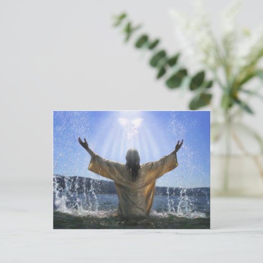 Jesus Baptismus Postkarte (Stehend Vorderseite)
