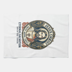 Jesus Barbier Herrenpflege Grafik T-Shirt Christli Geschirrtuch