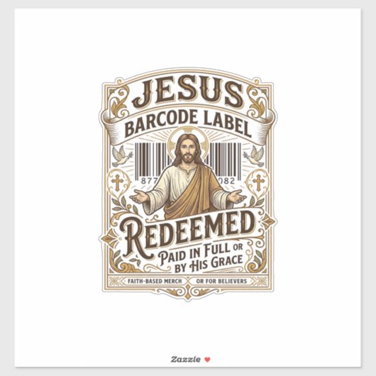 Jesus Barcode Etikett Erlöst Jesus Barcode Erlöst (Blatt)