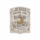 Jesus Barcode Etikett Erlöst Jesus Barcode Erlöst (Vorderseite)