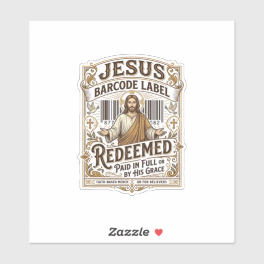 Jesus Barcode Etikett Erlöst Jesus Barcode Erlöst (Blatt)