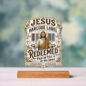 Jesus Barcode Etikett Erlöst Jesus Barcode Erlöst Acrylschild (Neutral)
