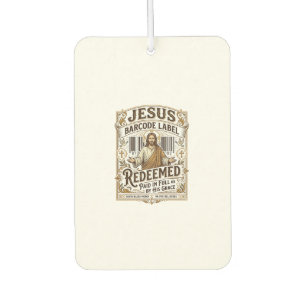Jesus Barcode Etikett Erlöst Jesus Barcode Erlöst Autolufterfrischer