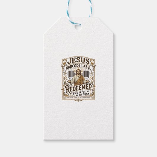 Jesus Barcode Etikett Erlöst Jesus Barcode Erlöst Geschenkanhänger (Vorderseite)