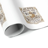 Jesus Barcode Etikett Erlöst Jesus Barcode Erlöst Geschenkpapier (Rolleneckpunkt)