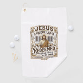 Jesus Barcode Etikett Erlöst Jesus Barcode Erlöst Golfhandtuch (Insitu)