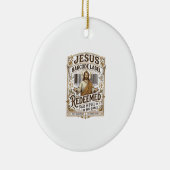 Jesus Barcode Etikett Erlöst Jesus Barcode Erlöst Keramik Ornament (Rechts)