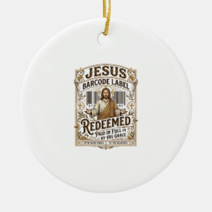 Jesus Barcode Etikett Erlöst Jesus Barcode Erlöst Keramik Ornament