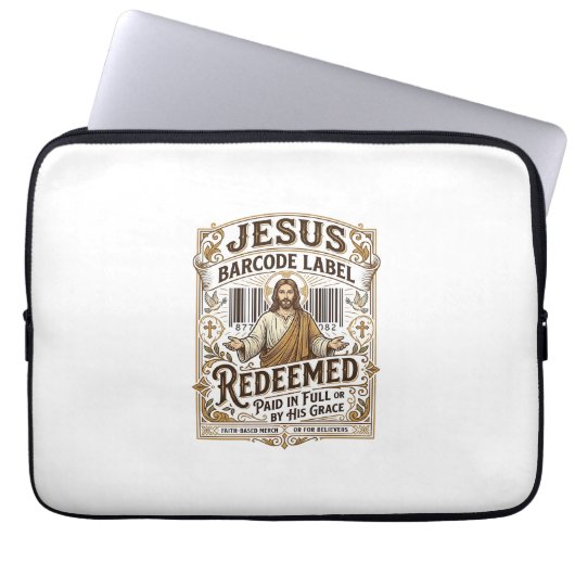 Jesus Barcode Etikett Erlöst Jesus Barcode Erlöst Laptopschutzhülle (Vorderseite)