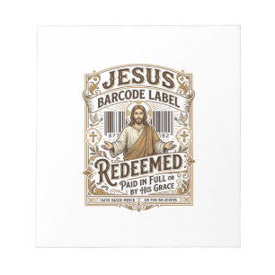 Jesus Barcode Etikett Erlöst Jesus Barcode Erlöst Notizblock