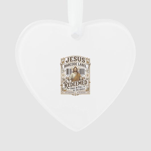 Jesus Barcode Etikett Erlöst Jesus Barcode Erlöst Ornament (Vorderseite)