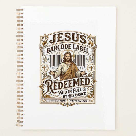 Jesus Barcode Etikett Erlöst Jesus Barcode Erlöst Planer (Vorderseite)