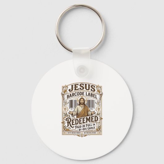 Jesus Barcode Etikett Erlöst Jesus Barcode Erlöst Schlüsselanhänger (Vorderseite)