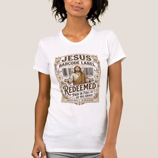 Jesus Barcode Etikett Erlöst Jesus Barcode Erlöst T-Shirt (Vorderseite)