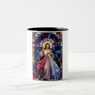Jesus-Barmherzigkeit-Jesus-Kaffeetasse Zweifarbige Tasse