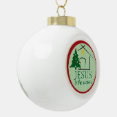 Jesus basiert auf dem Glauben der Vernunft Keramik Kugel-Ornament (Links)