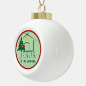 Jesus basiert auf dem Glauben der Vernunft Keramik Kugel-Ornament (Rechts)