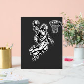 Jesus Basketball Dunk - Sports Satire Acrylschild (Hochzeit)