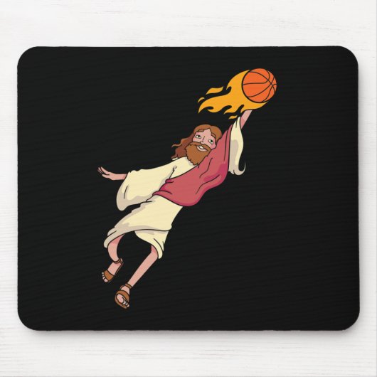 Jesus Basketball spielen Mousepad (Vorne)