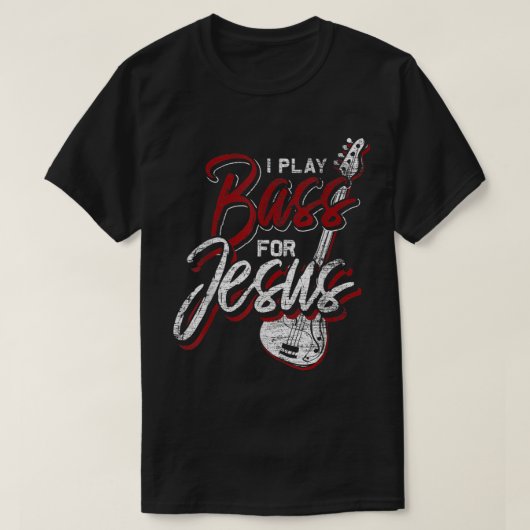 Jesus Bassist Christian Bass Player Bass Guitar T-Shirt (Design vorne)