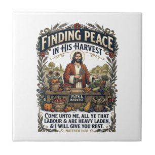 Jesus Bauernmarkt Handgemachte Lebensmittel Grafik Fliese
