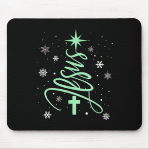 Jesus Baum Christlich Weihnachten Glaube Schneeflo Mousepad