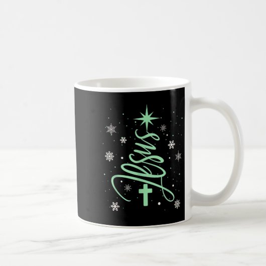 Jesus Baum Christliches Weihnachten Glaube Schneef Kaffeetasse (Rechts)