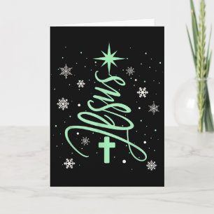 Jesus Baum Christliches Weihnachten Glaube Schneef Karte
