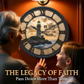 Jesus Be Still Lighthouse Große Wanduhr