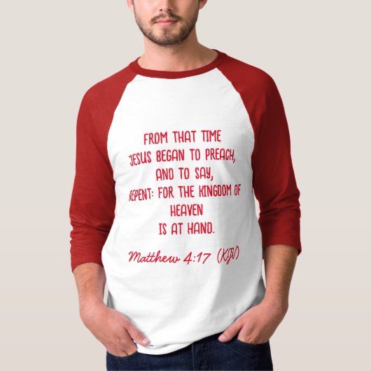 JESUS begann zu predigen - Rote Weihnachten 3/4 Si T-Shirt (Vorderseite)