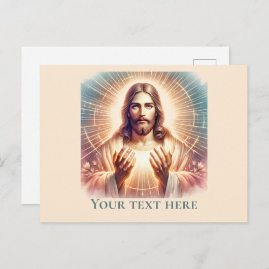 Jesus begrüßt die Wasserfarbe der Hände Postkarte (Vorne/Hinten)