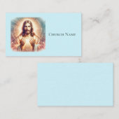 Jesus Begrüßung der Hände Wasserfarbe (blau) Visitenkarte (Vorne/Hinten)