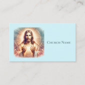 Jesus Begrüßung der Hände Wasserfarbe (blau) Visitenkarte (Vorderseite)