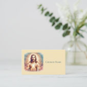 Jesus Begrüßung der Hände Wasserfarbe (Gelb) Visitenkarte (Stehend Vorderseite)