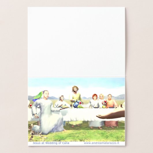 Jesus bei der Hochzeit von Cana Folienkarte (Innenseite)