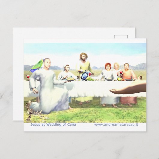 Jesus bei der Hochzeit von Cana Postkarte (Vorne/Hinten)