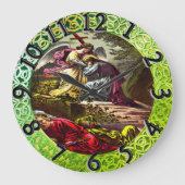 Jesus bei Gethsemane grüne Folientextur Große Wanduhr (Vorderseite)