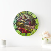 Jesus bei Gethsemane grüne Folientextur Große Wanduhr (Zuhause)