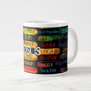Jesus benennt mehrfarbig Jumbo-Tasse