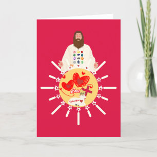 Jesus beobachtet die, die seine Karte Liebe haben