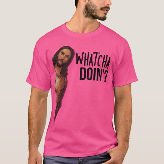 Jesus beobachtet Meme T-Shirt (Vorderseite)