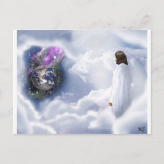 Jesus beobachtet postkarte