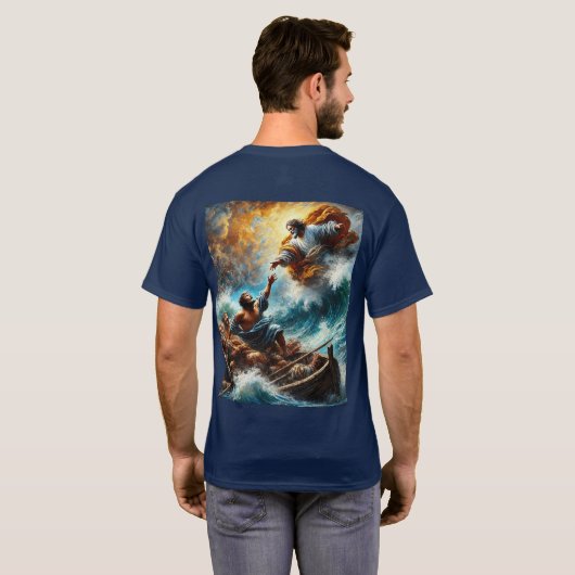 Jesus beruhigt den Sturm - Der Glaube Inspiriert T T-Shirt (Schwarz voll)
