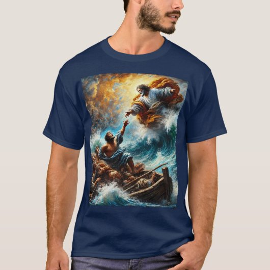 Jesus beruhigt den Sturm - Der Glaube Inspiriert T T-Shirt (Vorderseite)