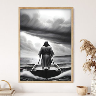 Jesus beruhigt den Sturm, Seid still, Jesus Kunst, Poster