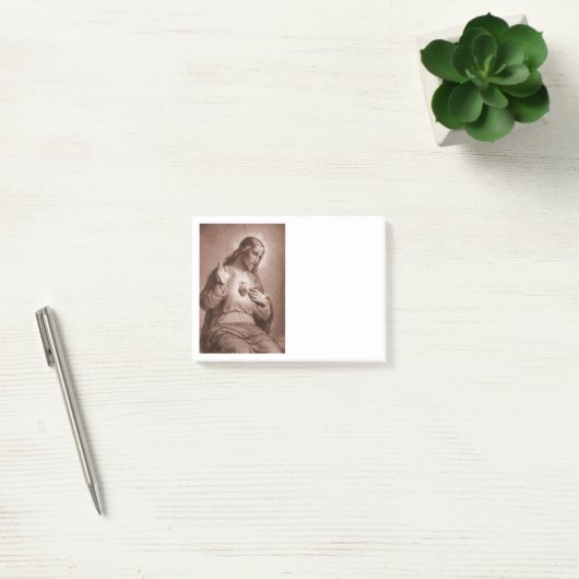 Jesus berührt sein Herz Post-it Klebezettel (Büro)