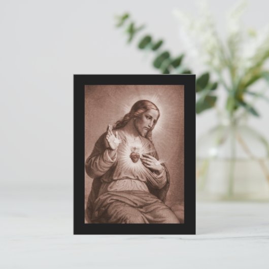 Jesus berührt sein Herz Postkarte (Stehend Vorderseite)